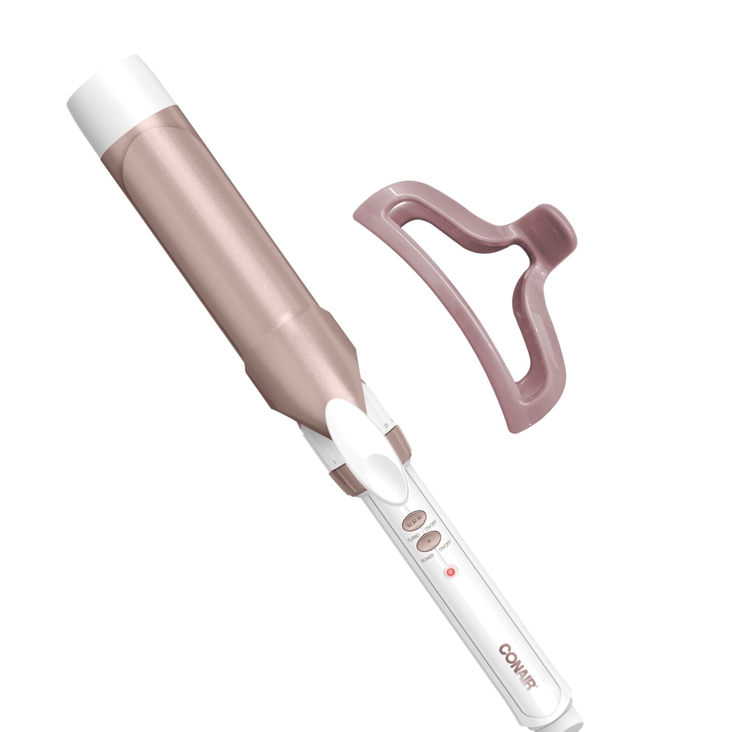 Conair Curling Iron, Double Ceramic, 1" Barrel, White/Rose Gold