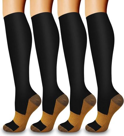 Laite Hebe 4 Pairs-Compression Socks for Women&Men Circulation-Best Support for Nurses,Running,Athletic