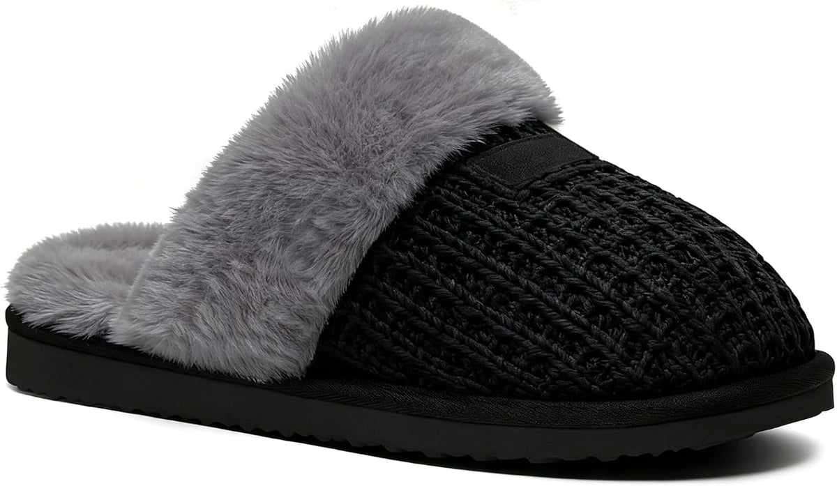 Litfun Fuzzy Slippers for Women Memory Foam Indoor House Shoes