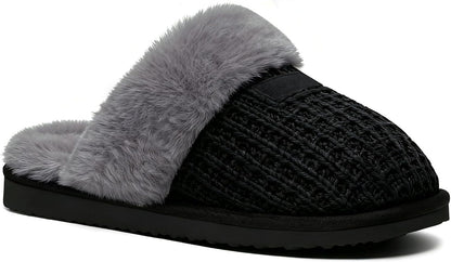 Litfun Fuzzy Slippers for Women Memory Foam Indoor House Shoes