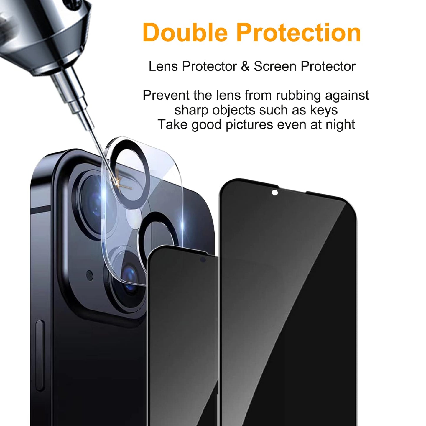 PEHAEL for iPhone 16 Pro Max Privacy Screen Protector+Camera Lens Protector