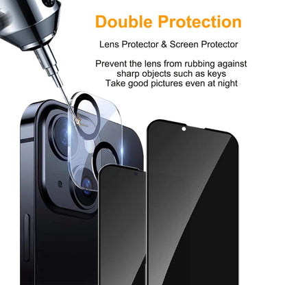 PEHAEL for iPhone 16 Pro Max Privacy Screen Protector+Camera Lens Protector