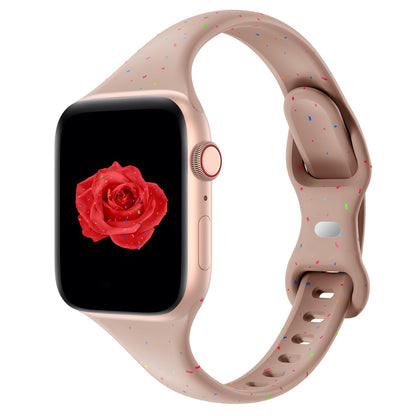 Thin Slim Band Compatible with Apple Watch 38mm 40mm 41mm 42mm 44mm 45mm 46mm 49mm, Replacement Silicone Sport Strap for iWatch Series 11/10/9/8/7/6/5/4/3/2/1 Ultra SE Women Men, Light Blush