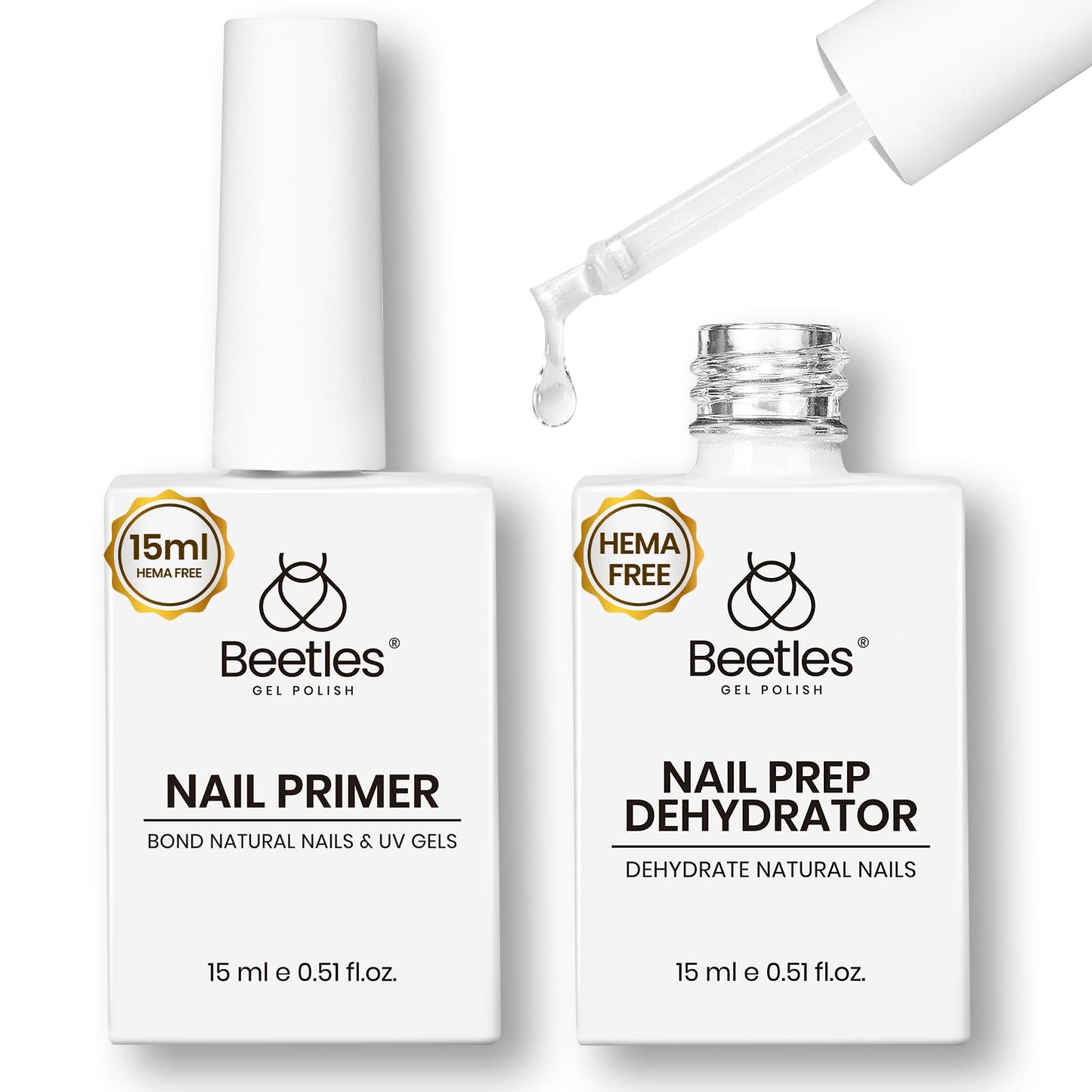 Beetles 2 Pcs 15ml No Wipe Gel Top Coat and Base Coat Set