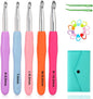 Yarniss Crochet Hooks,14 Size Ergonomic Crochet Hooks Set 2mm(B)-10mm(N)