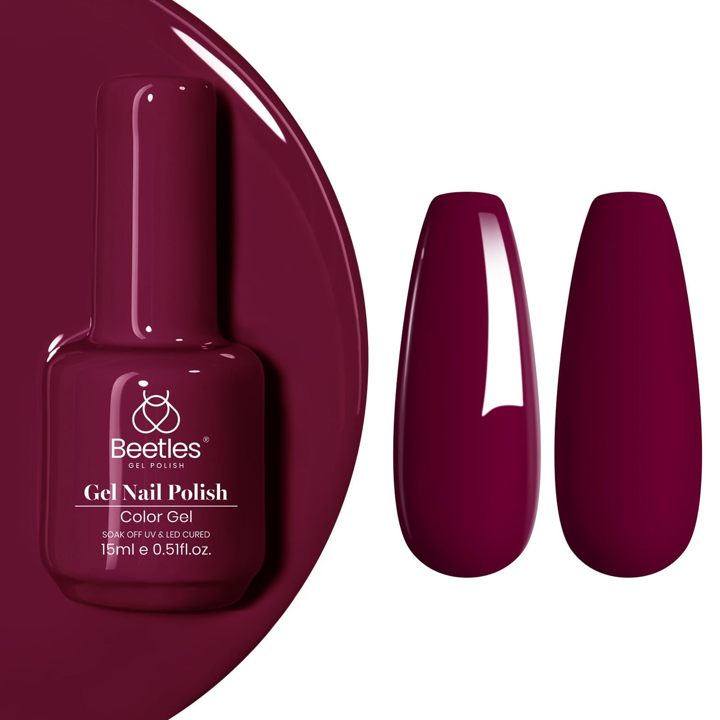 Beetles Purple Gel Nail Polish, 1 Pcs 15ml Purple Gel Polish