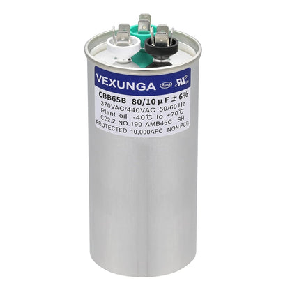 VEXUNGA 5uF 370/440VAC 50/60Hz CBB65 CBB65A Oval Run Start Capacitor 5 MFD 370V/440V Air Conditioner Capacitors for AC Unit Fan Motor Start or Pool Pump or Air Condenser Straight Cool