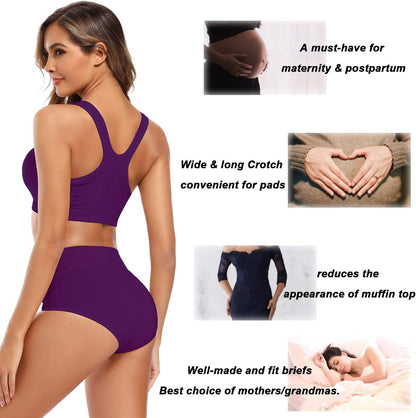 Molasus Women's Cotton Underwear High Waisted Full Coverage Ladies Panties (Regular & Plus Size)