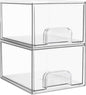 Vtopmart 2 Pack Small Clear Stackable Storage Drawers for Desk, Countertop