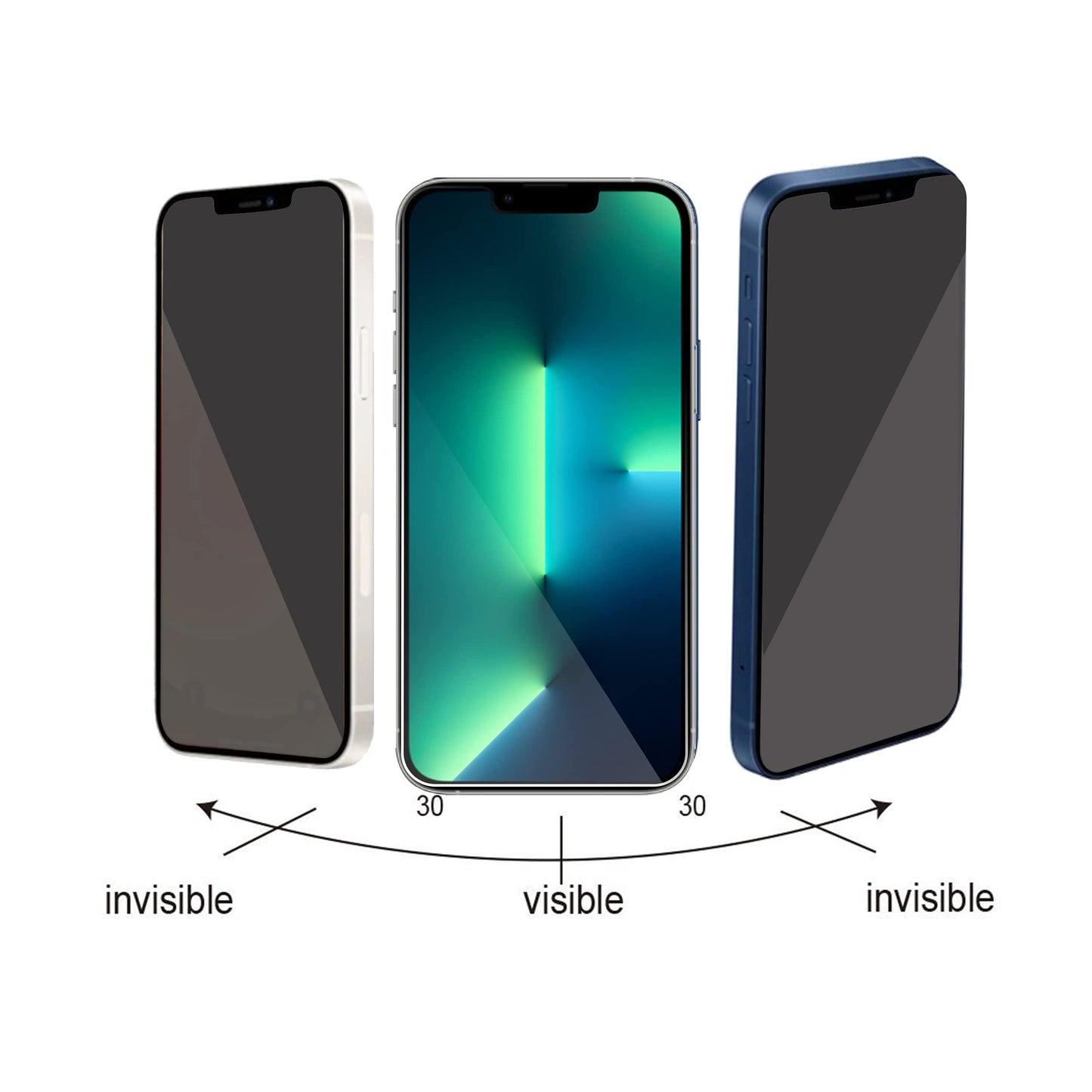 Ailun 3 Pack Privacy Screen Protector for iPhone 16 Pro Max, Tempered Glass