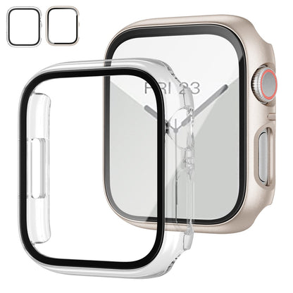 JZK Screen Protector Case for Apple Watch Series 11/10 42mm,Purple+Clear
