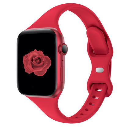Thin Slim Band Compatible with Apple Watch 38mm 40mm 41mm 42mm 44mm 45mm 46mm 49mm, Replacement Silicone Sport Strap for iWatch Series 11/10/9/8/7/6/5/4/3/2/1 Ultra SE Women Men, Light Blush