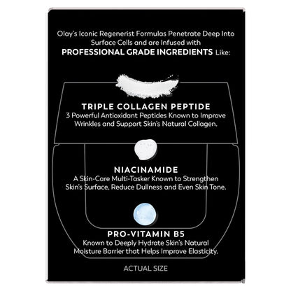 Olay Face Moisturizer, Regenerist Micro-Sculpting Facial Cream for Women - Anti-Aging, Anti-Wrinkle, Firming Skin Care - Triple Collagen Cream, Peptide Moisturizer, Hyaluronic Acid, Niacinamide, 1.7oz