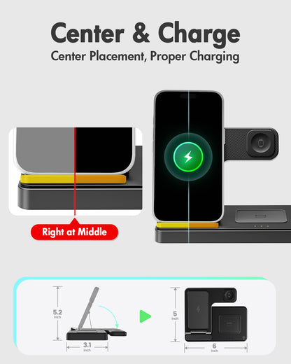 GETPALS Wireless Charger iPhone Charging Station for Apple Multiple Devices