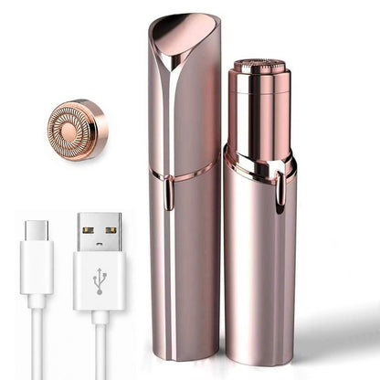 Facial Hair Remover for Women - as Seen on TV Painless Face Shaver - Electric Hair Removal Device for Face Lips Peach Fuzz with Light (White)