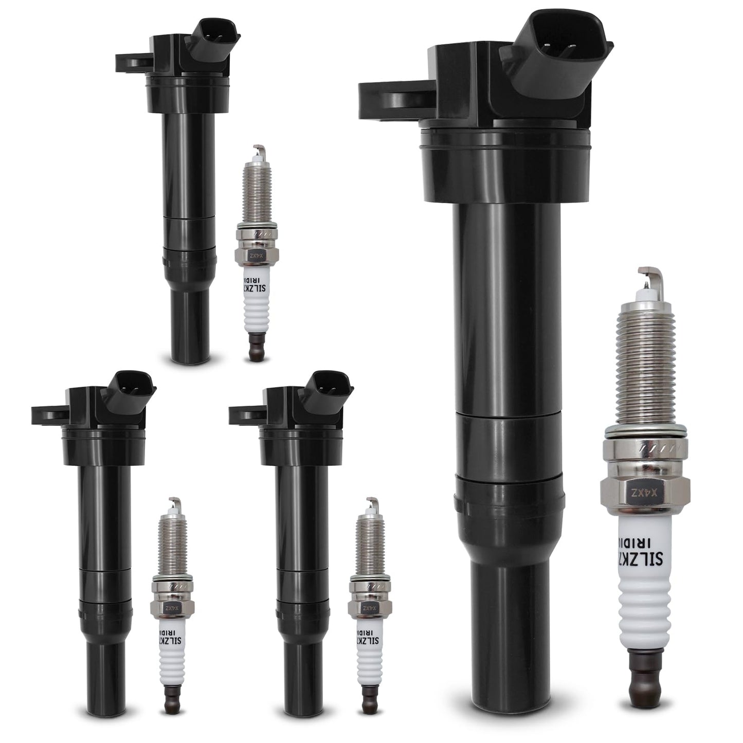 UF667 Ignition Coil & ILZFR6D11 Double Iridium Spark Plug for BMW 2.5-6.0L