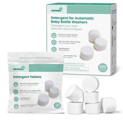GROWNSY Detergent Tablets for Bottle Washer 130 Count, Safe & Deep Cleaning
