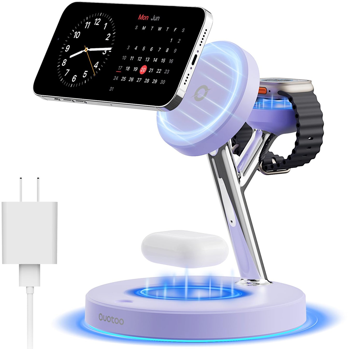 3 in 1 Mag-Safe Wireless Charger Stand for iPhone Apple Watch AirPods