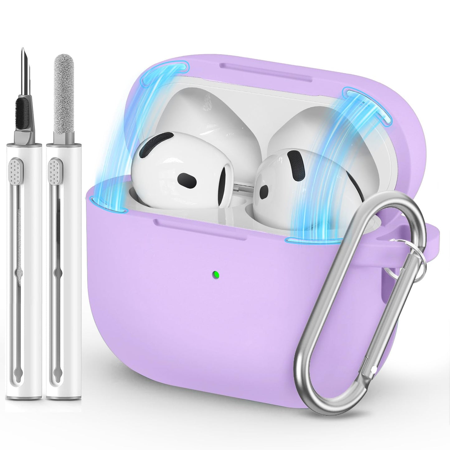 Ljusmicker for AirPods 4 Case 2024 with Cleaner Kit,Milk Tea