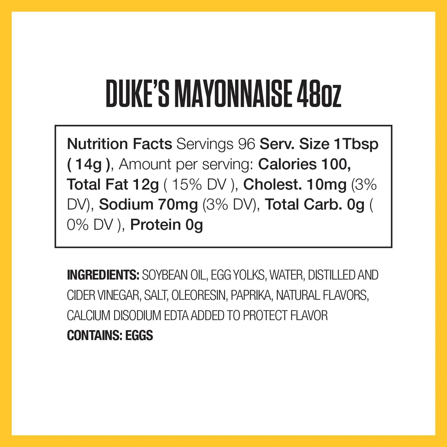 Duke’s Real Mayonnaise Jar – Original Smooth & Creamy Taste, 48 Ounce (Pack of 1)