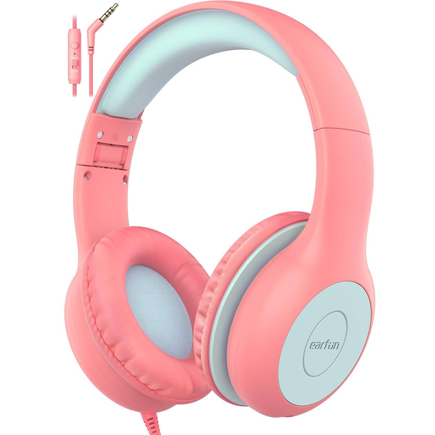 EarFun K1 Kids Headphones Wired with Mic, Volume Limit Headphones for Kids