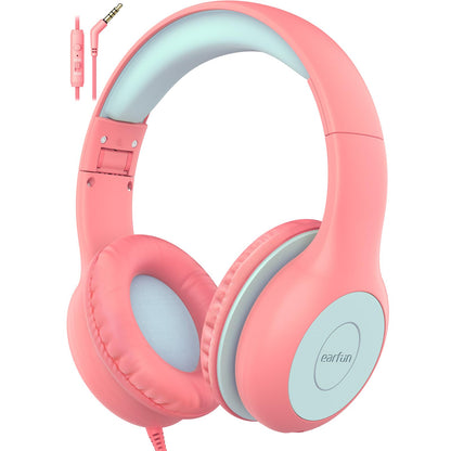 EarFun K1 Kids Headphones Wired with Mic, Volume Limit Headphones for Kids
