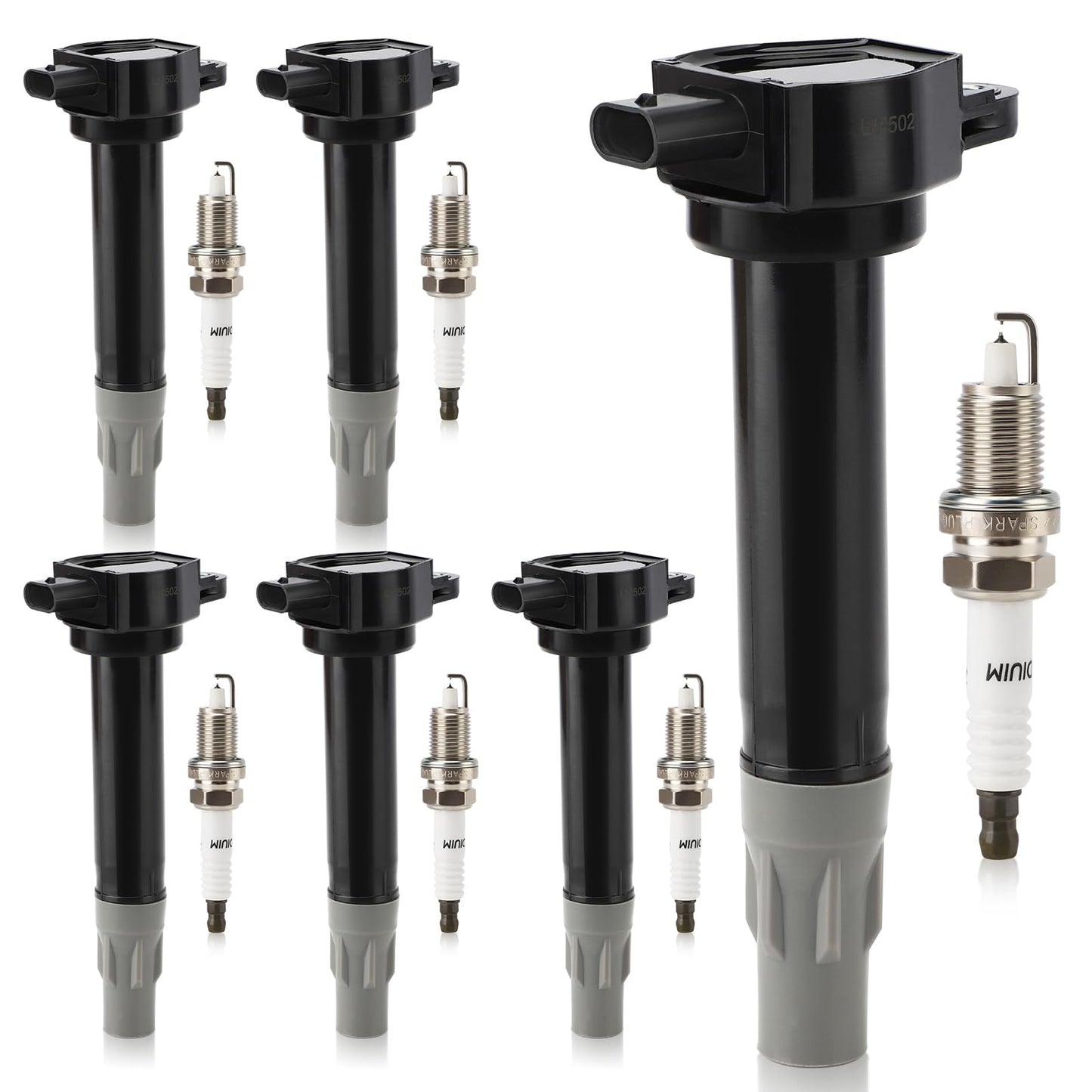 UF667 Ignition Coil & ILZFR6D11 Double Iridium Spark Plug for BMW 2.5-6.0L