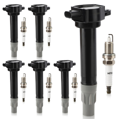 UF667 Ignition Coil & ILZFR6D11 Double Iridium Spark Plug for BMW 2.5-6.0L