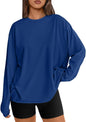 Trendy Queen Womens Oversized Long Sleeve Shirts Fall Tops 2026 Basic Tees