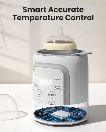 Grownsy 8-in-1 OG Fast Bottle Warmer with Timer, Gray