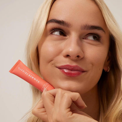 Summer Fridays Lip Butter Balm - Moisturizing Lip Gloss for Instant Shine + Sheer Color - With Nourishing Shea Butter - Everyday Makeup + Skin Care Summer Essentials - Vegan - Pink Sugar (.5 Oz)