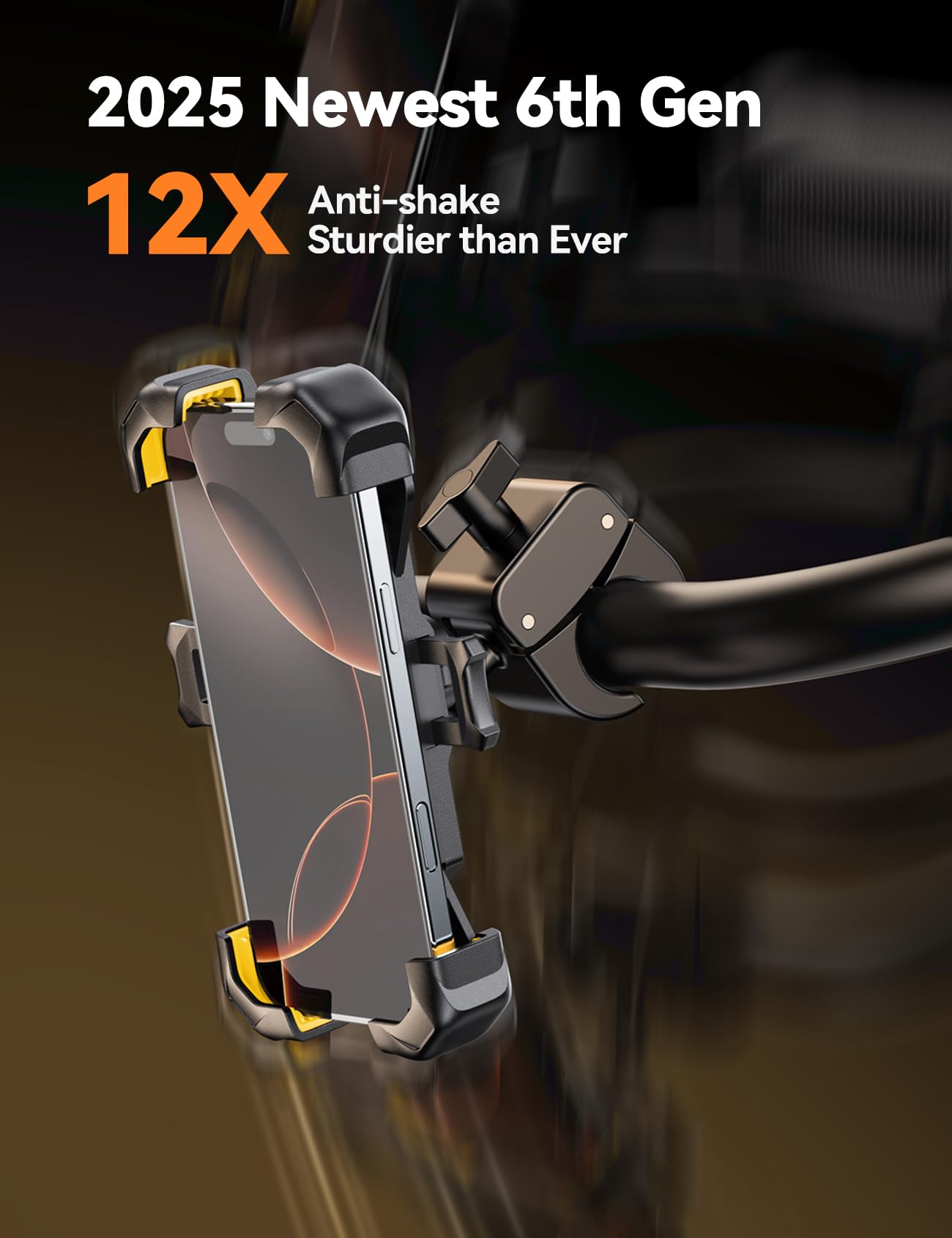 JOYROOM Motorcycle Phone Mount, [1s Auto Lock][100mph Military Anti-Shake] Bike Phone Holder for Bicycle, [10s Quick Install] Handlebar Phone Mount, Compatible with iPhone, Samsung, All Cell Phone