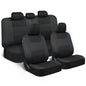 BDK PolyPro Car Seat Covers Full Set in Solid Black, Front and Rear Split Bench Seat Covers for Cars, Easy to Install Car Seats Cover Set and Accessories for Auto Trucks Van SUV - Solid Black