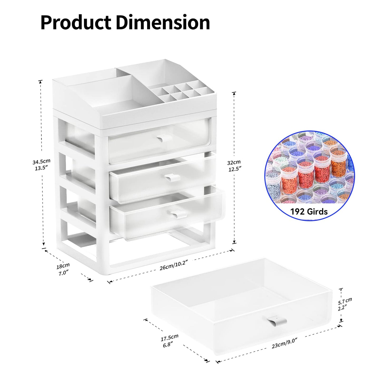 ARTDOT 60 Slots Storage Container for Diamond Art Kits for Adults, Portable Bead Storage Boxes for Diamond Painting Accessories and Tools