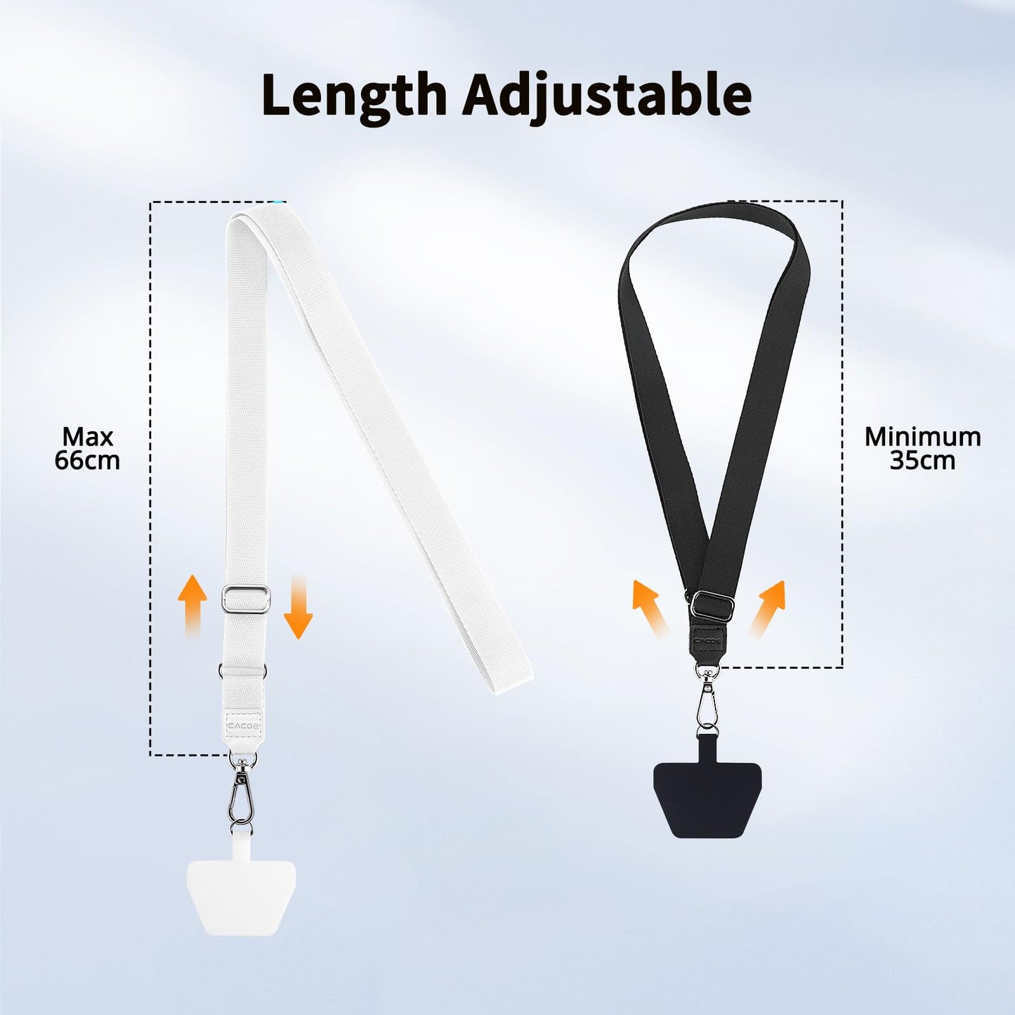 CACOE Phone Lanyard, Black+Dark Blue, 2 Pcs