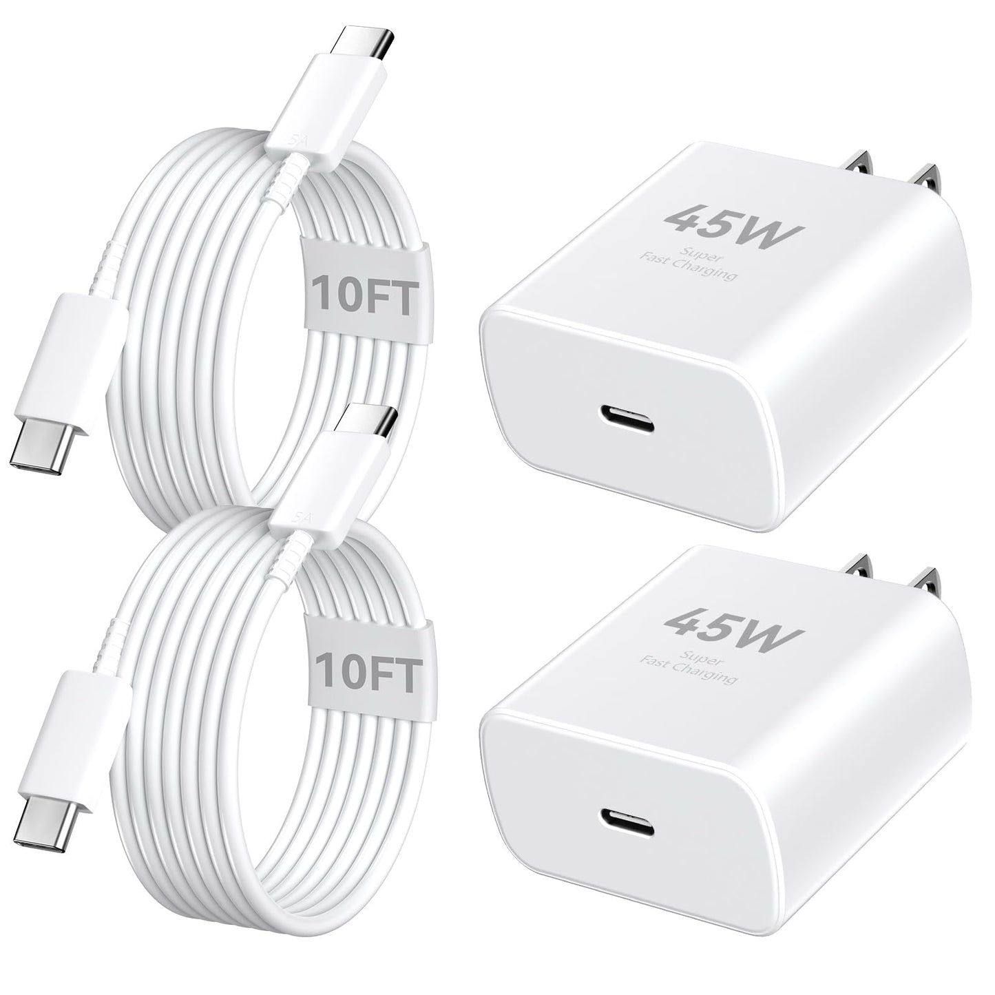 Phone 17 16 Pro Max Charger Fast Charging, 45W Super Fast USB C Charger Block with 10FT Long Charging Cord Cable for 17 16 Pro Max/17 16/16 Plus,15 Pro Max/15 Pro/15, Android Phone-Black