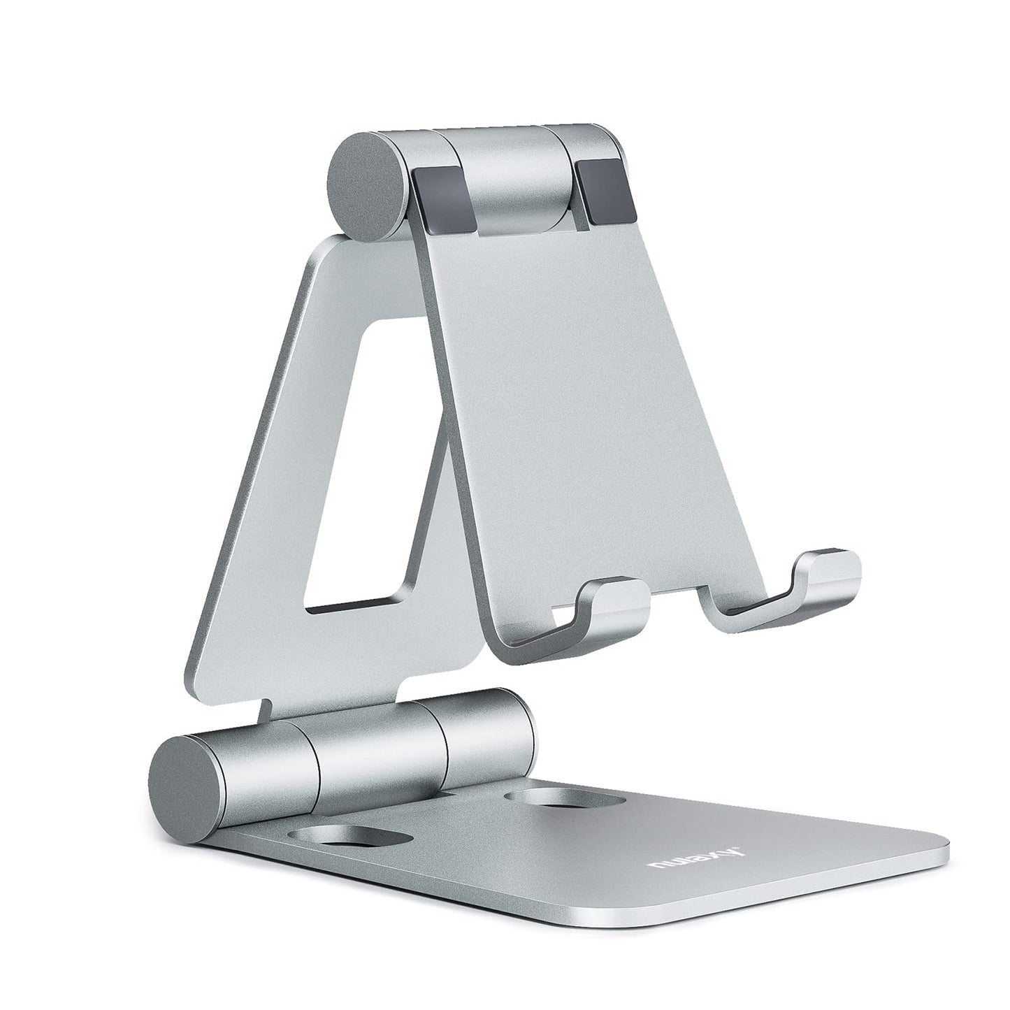 Nulaxy Full Aluminum Dual Folding Cell Phone Stand for Desk, Black