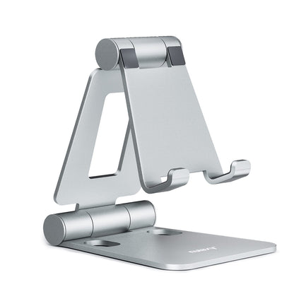Nulaxy Full Aluminum Dual Folding Cell Phone Stand for Desk, Black