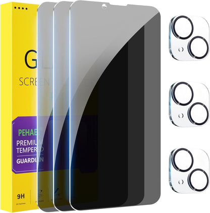 PEHAEL for iPhone 16 Pro Max Privacy Screen Protector+Camera Lens Protector