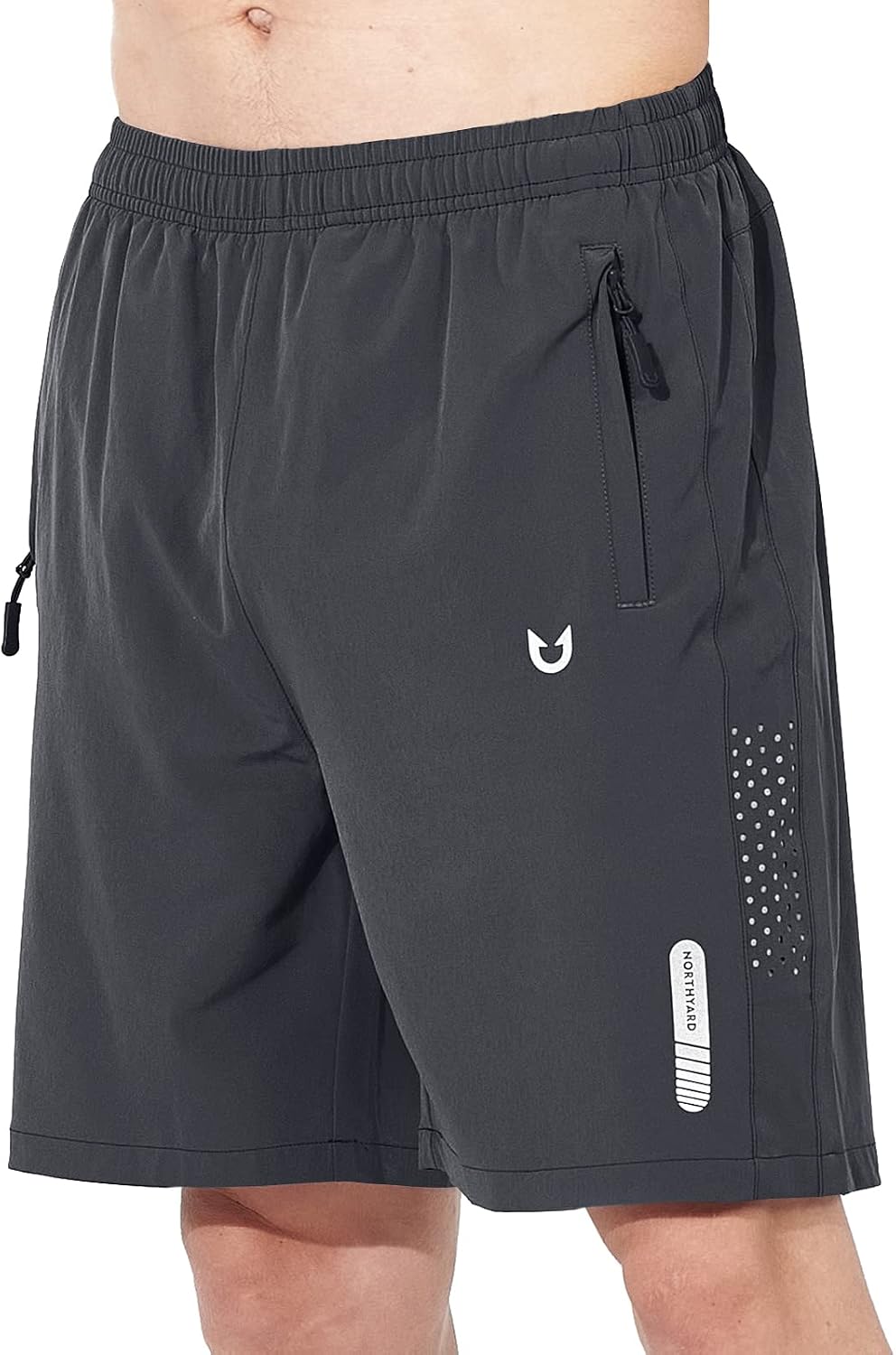 NORTHYARD Men's Athletic Running Shorts Gym Workout 7"/9"/5" Zipper Pockets