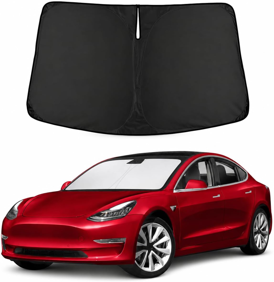 Autovir Windshield Sun Shade, 2017-2026 Tesla Model 3 & Y, 280T Visor Shade