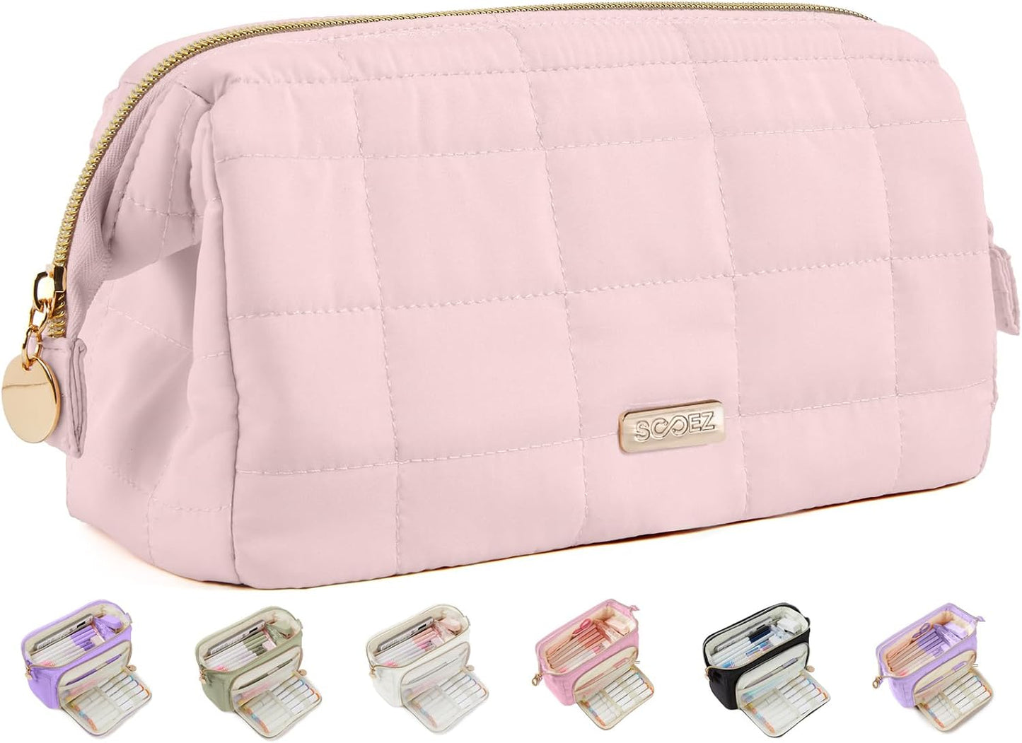 Sooez Large Pencil Case Pouch, Soft Pencil Bag with Zipper, Pen Bag