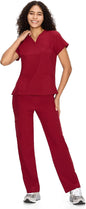 COZYFIT Scrubs for Women Set - V-Neck & Straight Leg Pants with 9 Pockets