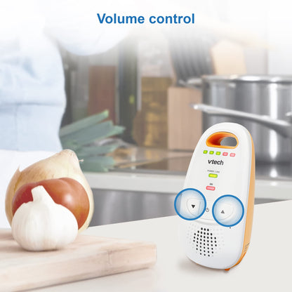 VTech Audio Baby Monitor — No Static DECT 6.0, No WiFi, Hack-Proof | 8Hr Battery, Belt Clip, 1000ft Range, 5-Level Sound Indicator | DM111
