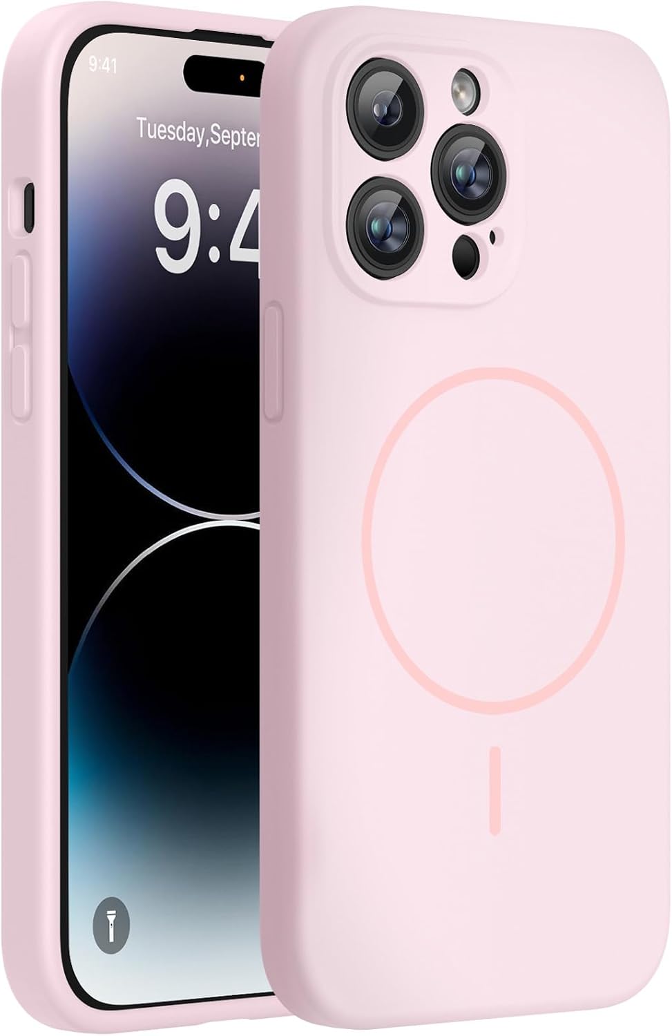 Miracase Magnetic for iPhone 16 Pro Case, Silicone, Black