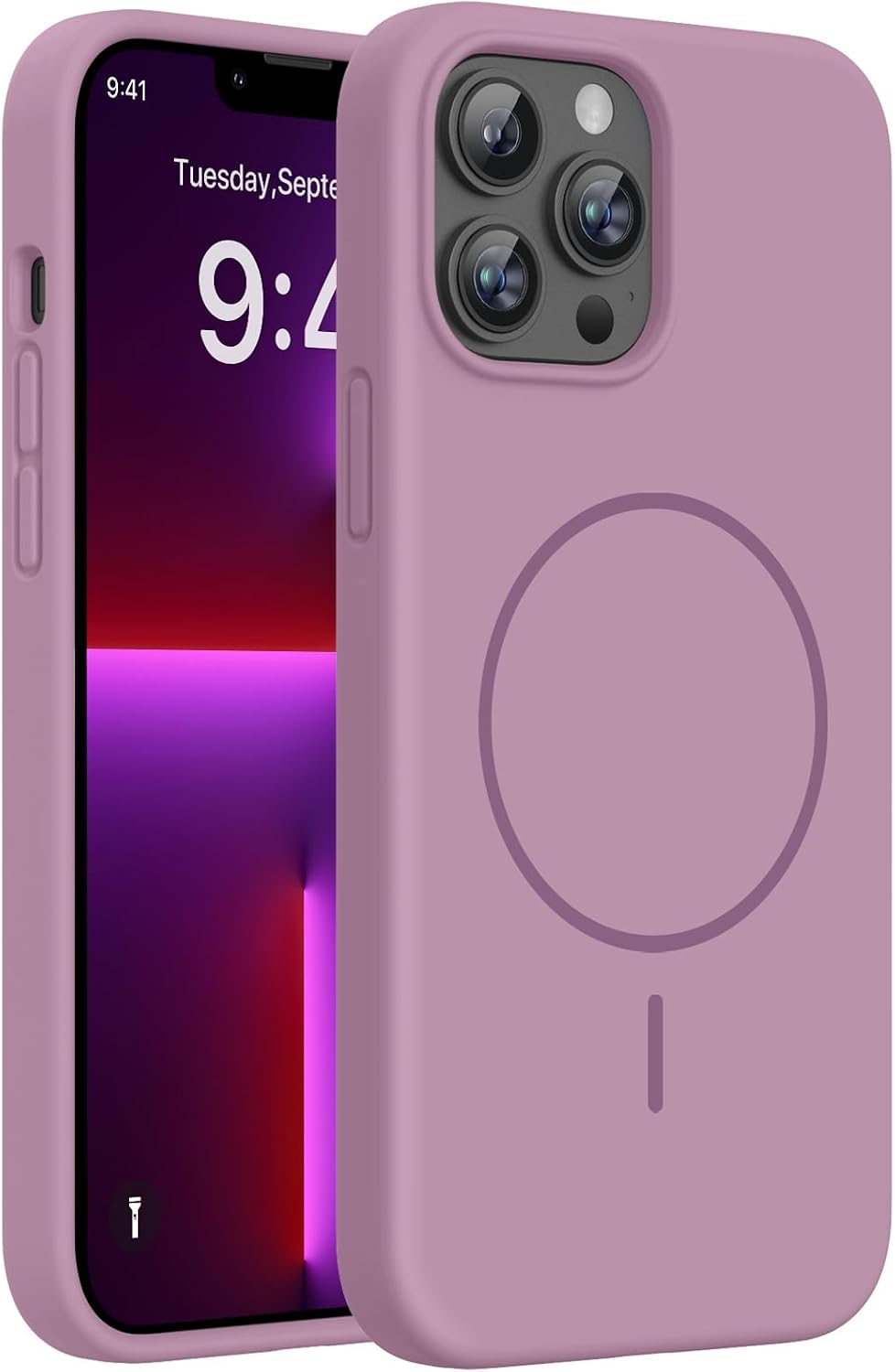 Miracase Magnetic for iPhone 16 Pro Case, Silicone, Black