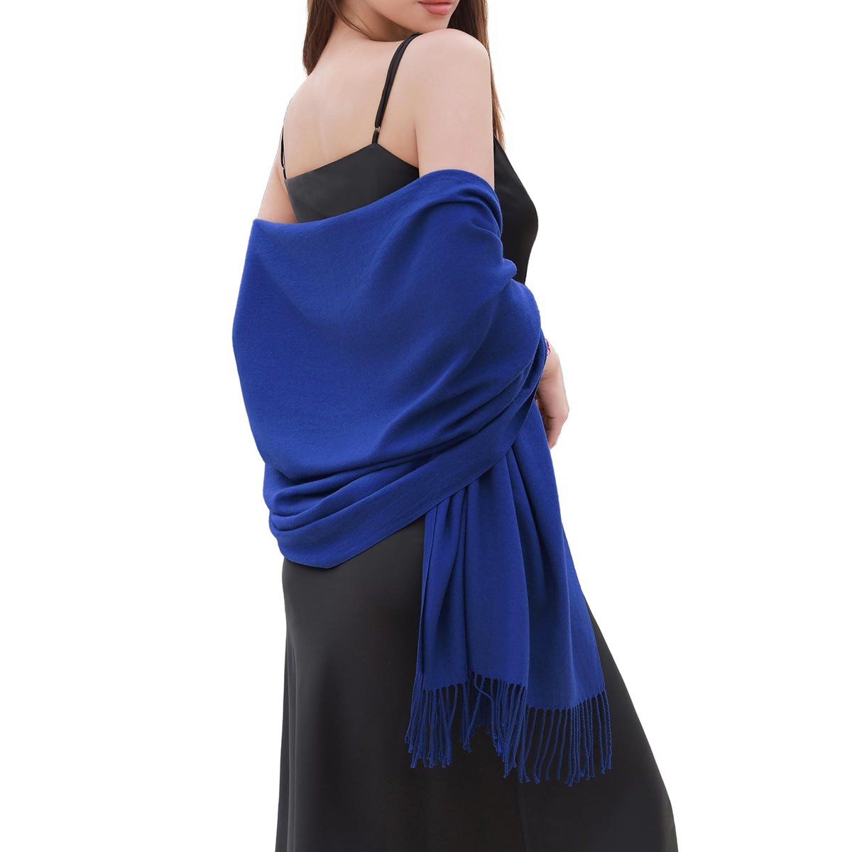 RIIQIICHY Women's Fringe Shawl Wrap Pashmina Scarf for Wedding Evening