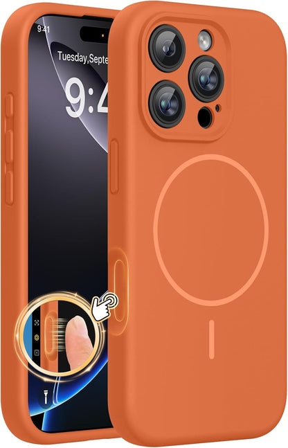 Miracase Magnetic for iPhone 16 Pro Case, Silicone, Black