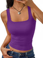 Trendy Queen Women's Double Lined Square Neck Tank Top
