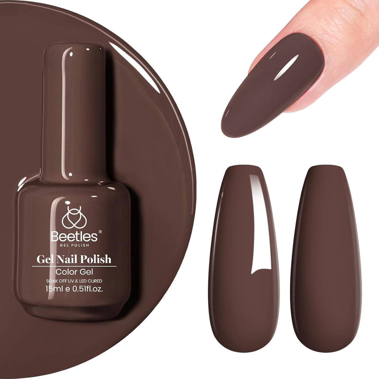 Beetles Purple Gel Nail Polish, 1 Pcs 15ml Purple Gel Polish